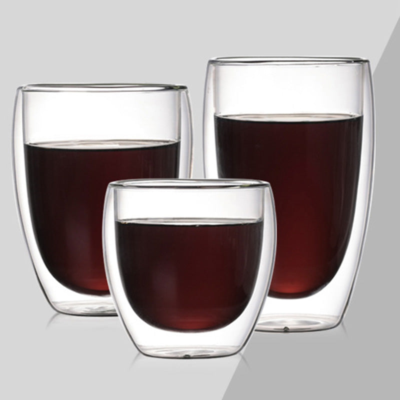 Creative Egg Shaped Double Layer Insulated Glass Cup Set