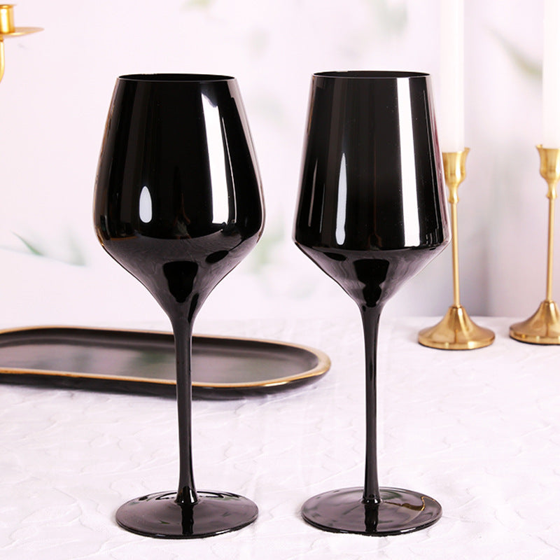 Black Crystal Glasses Goblets Wine Glass
