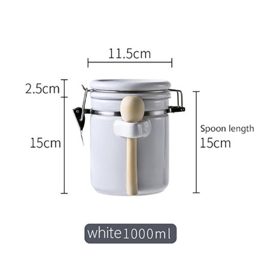 White Ceramic Sealed Jar with Lid