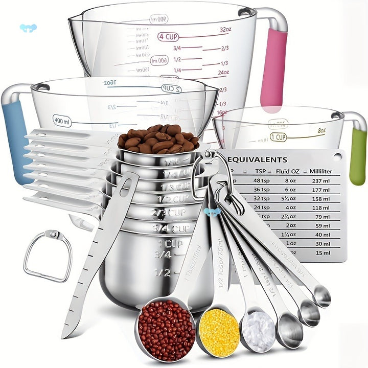 Twenty-Piece Measuring Cups And Spoon Set