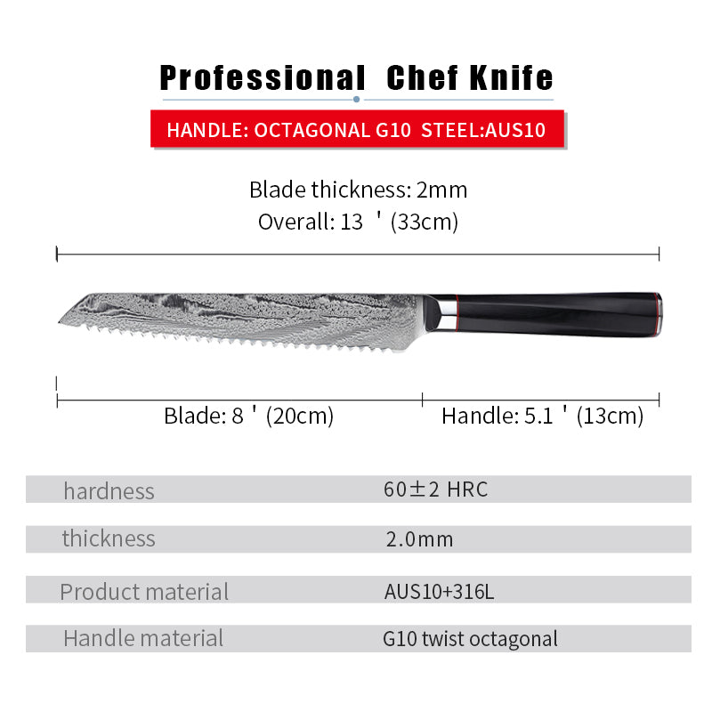 Japanese Damascus Steel Kitchen Knife