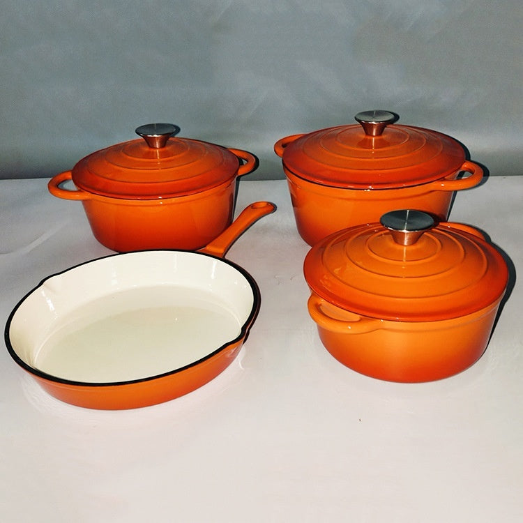 Cast Iron Enameled Cookware Set