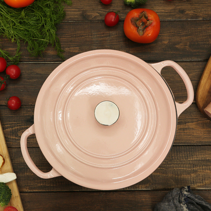 Cast Iron Enamel Soup Pot