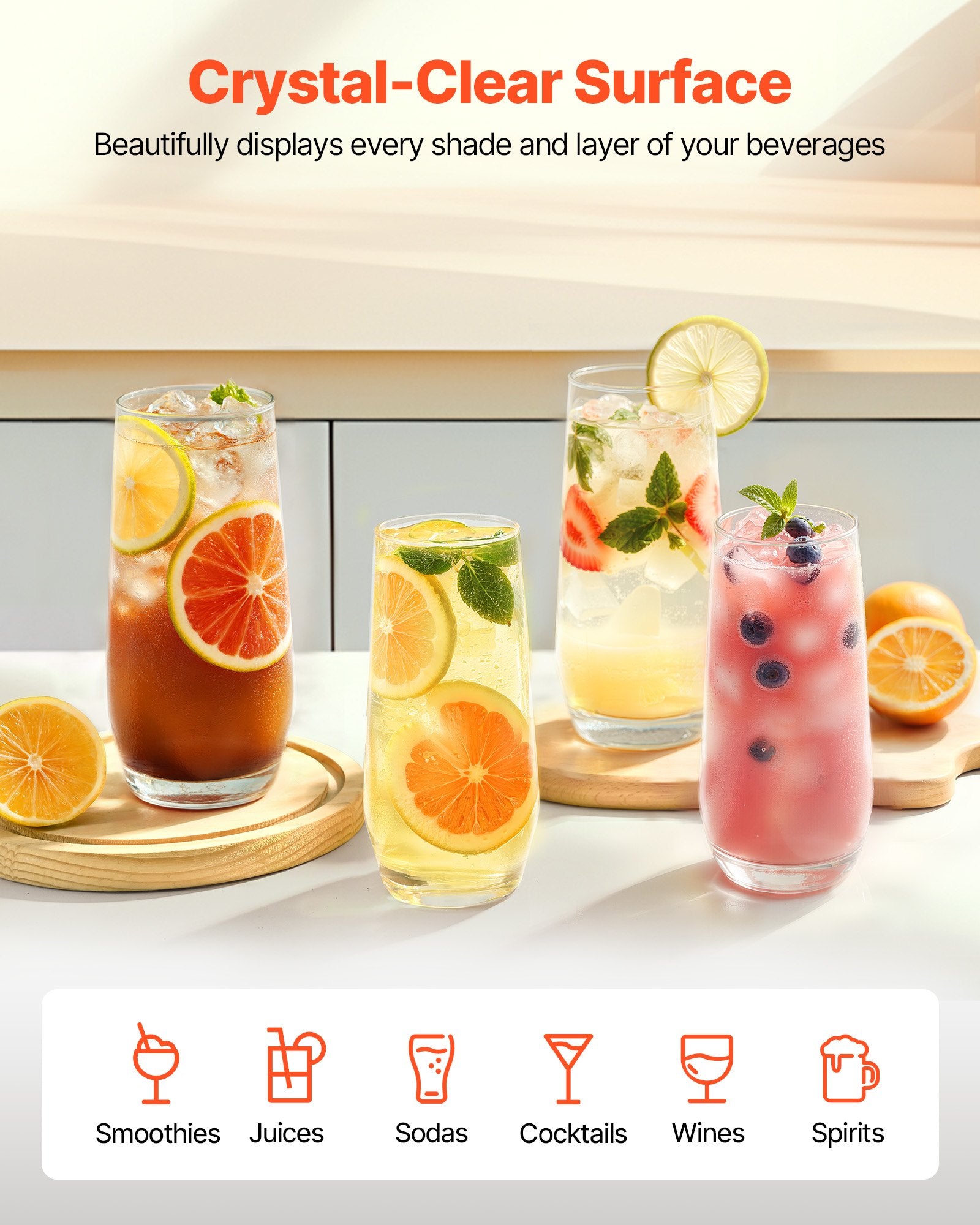 Sixteen-Piece Crystal Glassware Set