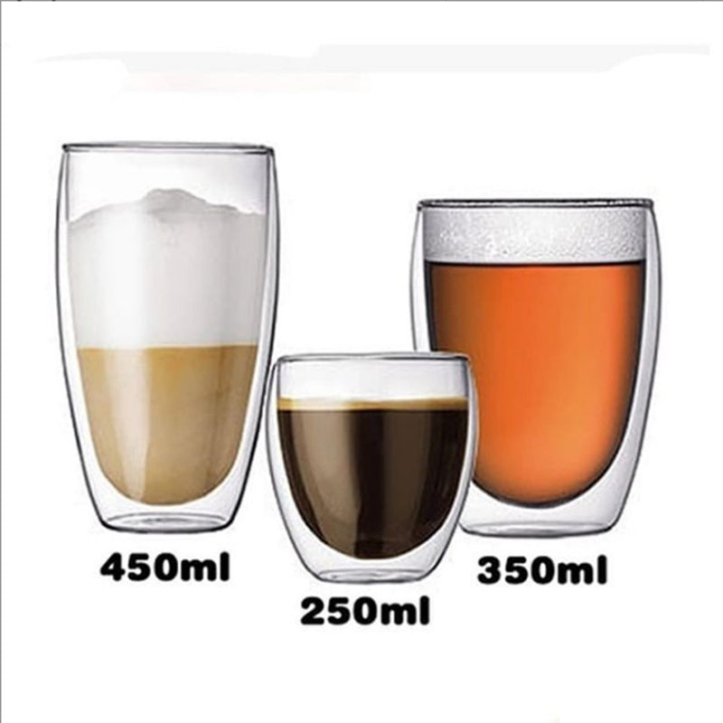 Creative Egg Shaped Double Layer Insulated Glass Cup Set