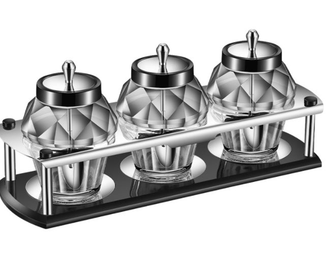 Condiment Glass Jars With Spoon & Cover
