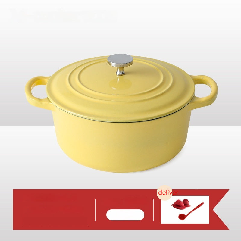 Cast Iron Enamel Soup Pot