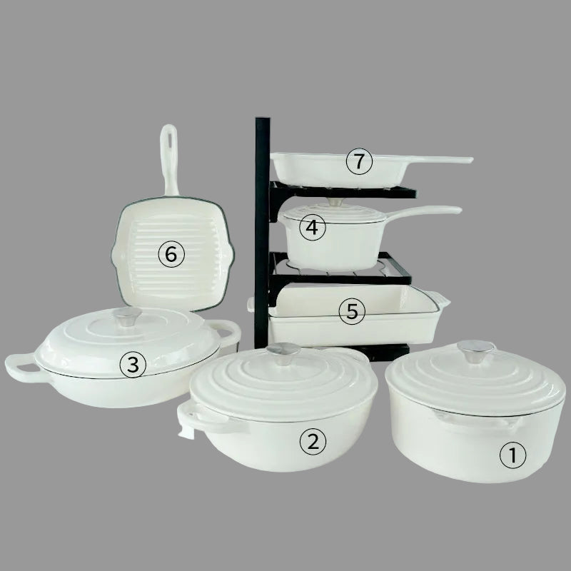Cast Iron Enamel Cookware - Each Item Sold Separately