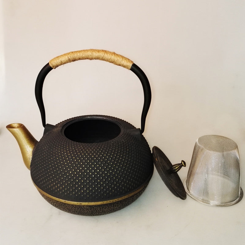 Cast Iron Tea Kettle with Hemp Rope Handle