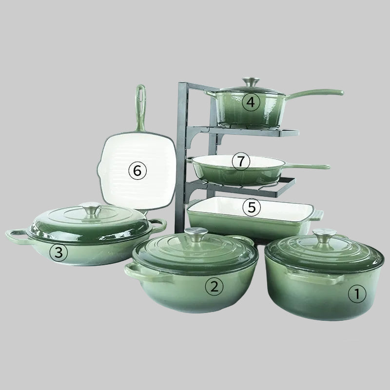 Cast Iron Enamel Cookware - Each Item Sold Separately