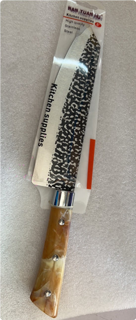 Marbled Handle Diagonal Kitchen Knife