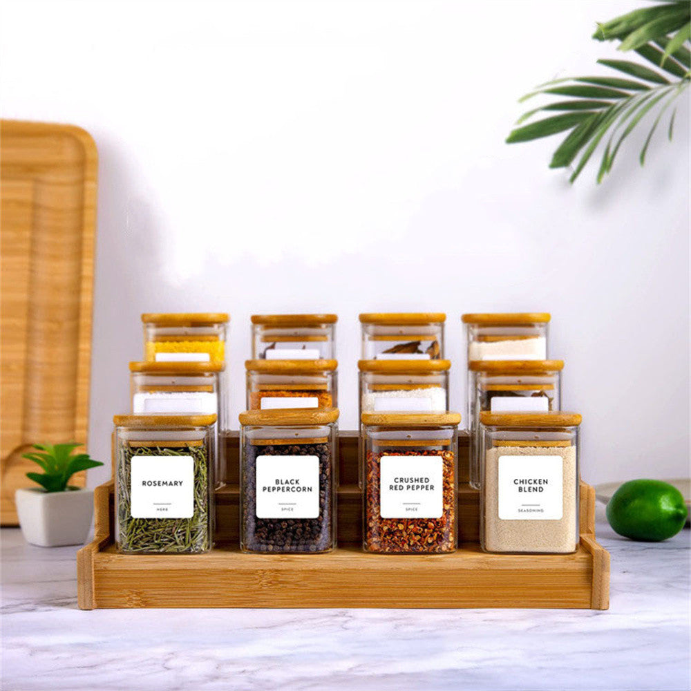 Spice Jar Set with Bamboo Lids