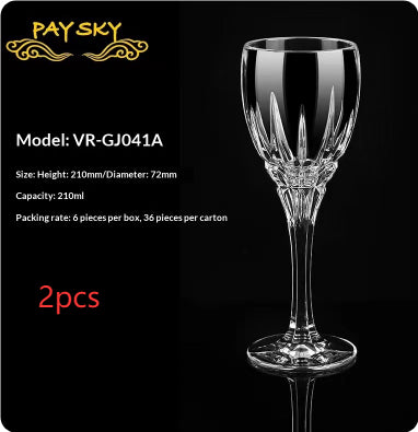 Crystal Wine Glass With Carved Floral Design