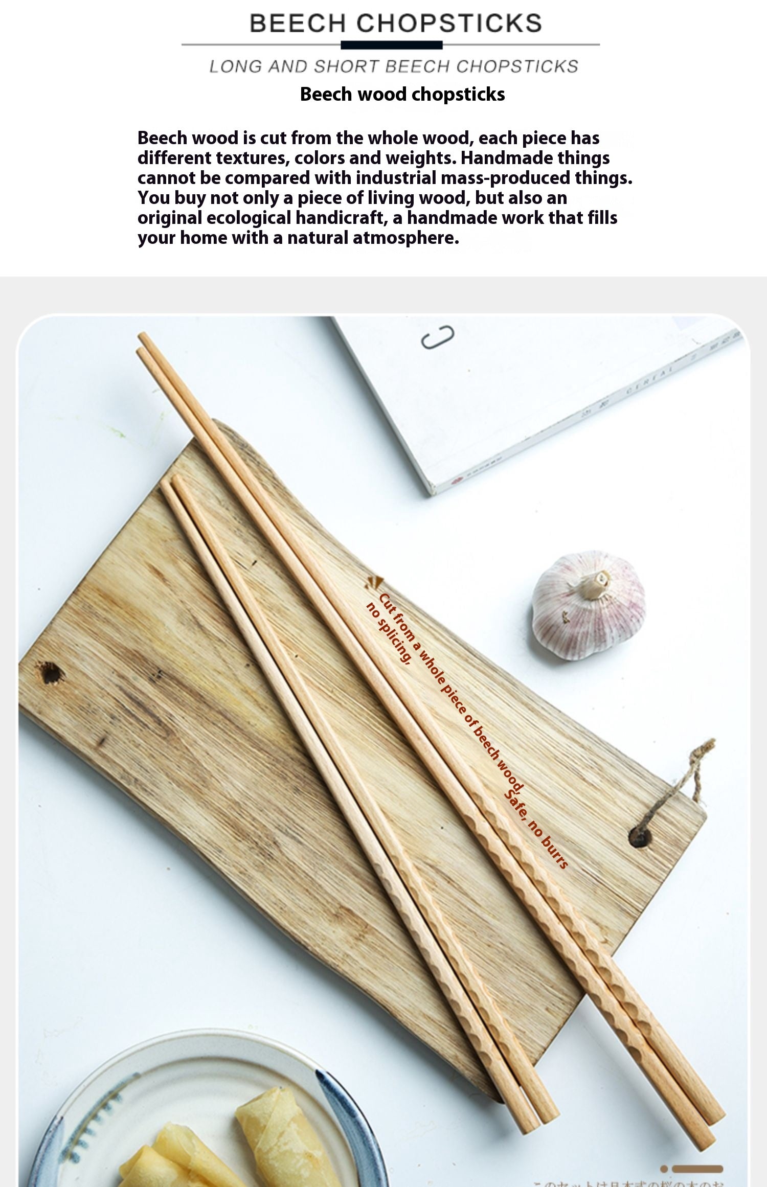 Extra-Long Beechwood Chopsticks for Cooking