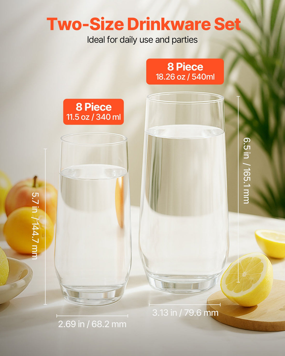 Sixteen-Piece Crystal Glassware Set