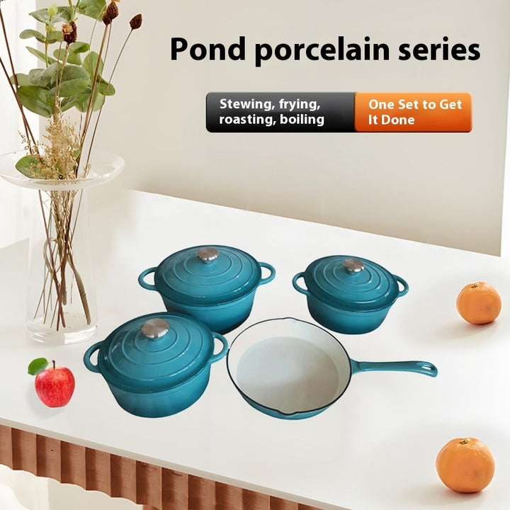 Cast Iron Enameled Cookware Set