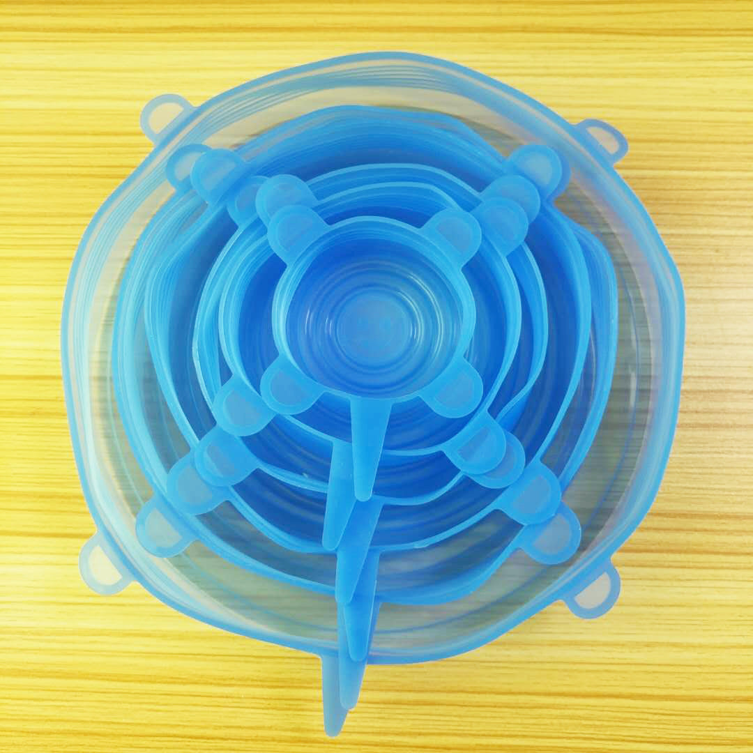 Six-Piece Stretch Silicone Lids for Food Storage