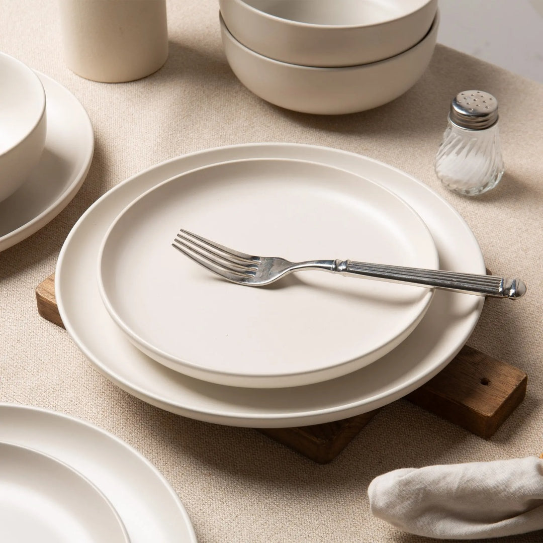 Twelve-Piece Stoneware Dinnerware Set With Mugs For Three
