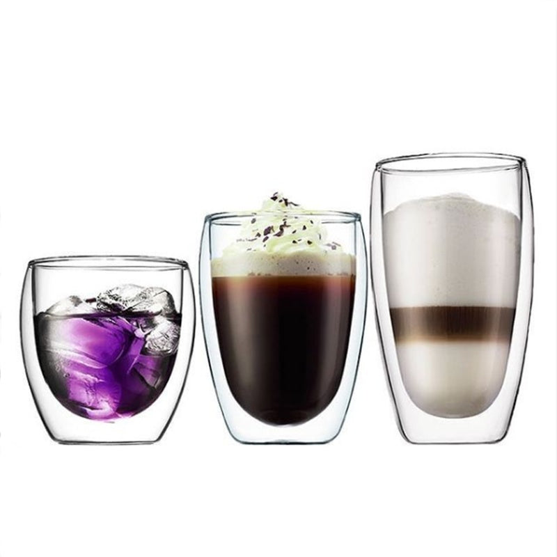 Creative Egg Shaped Double Layer Insulated Glass Cup Set
