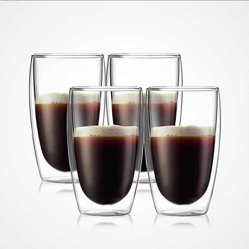 Creative Egg Shaped Double Layer Insulated Glass Cup Set