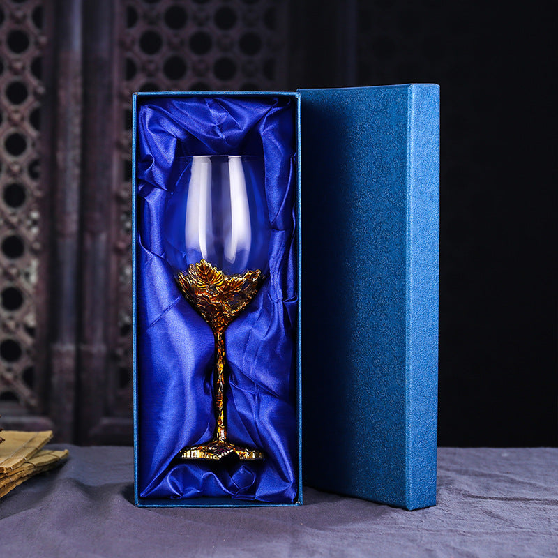 Enamel Red Wine Glass Crystal Glass