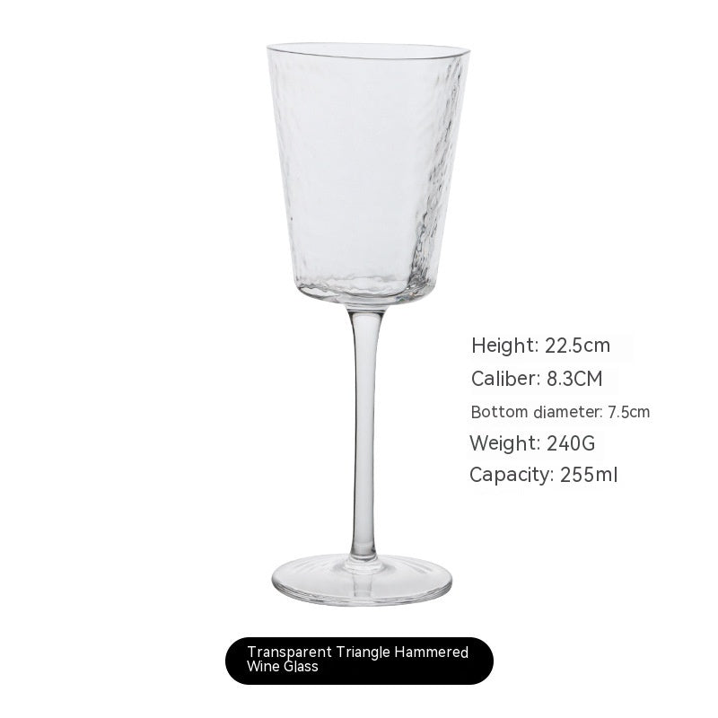 Nordic Luxury Golden Trim Hammered Wine Glass
