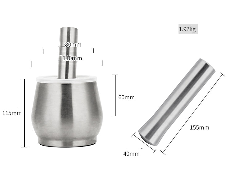 304 Stainless Mortar & Pestle