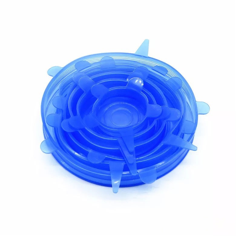Six-Piece Stretch Silicone Lids for Food Storage