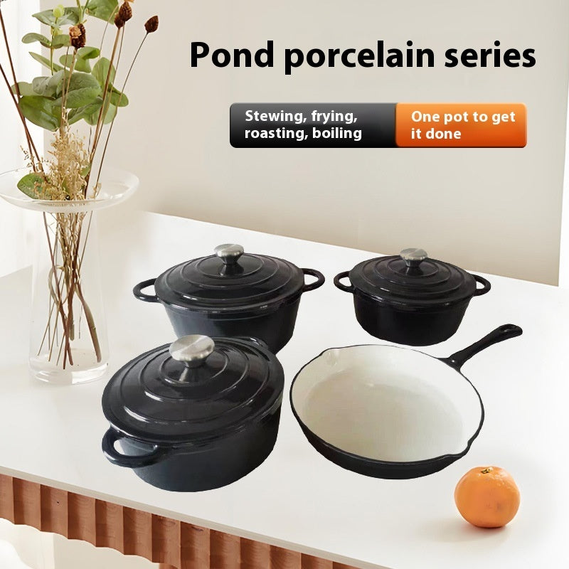 Cast Iron Enameled Cookware Set