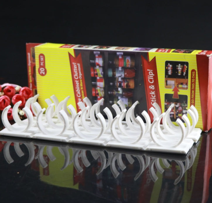 Clip & Store Kitchen Spice Storage Rack And Bottle Organizer