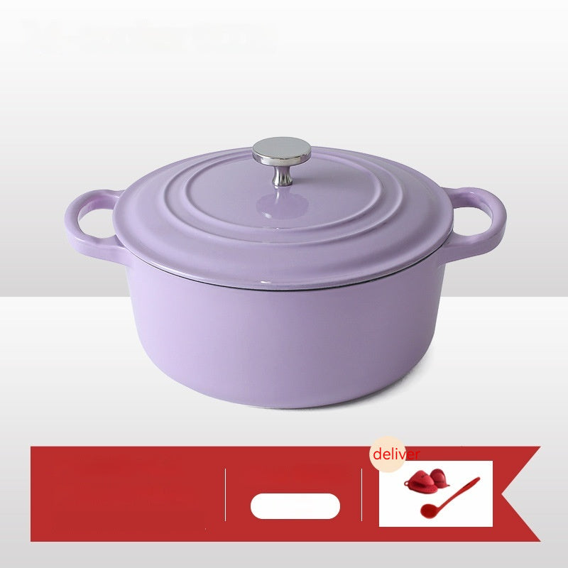 Cast Iron Enamel Soup Pot