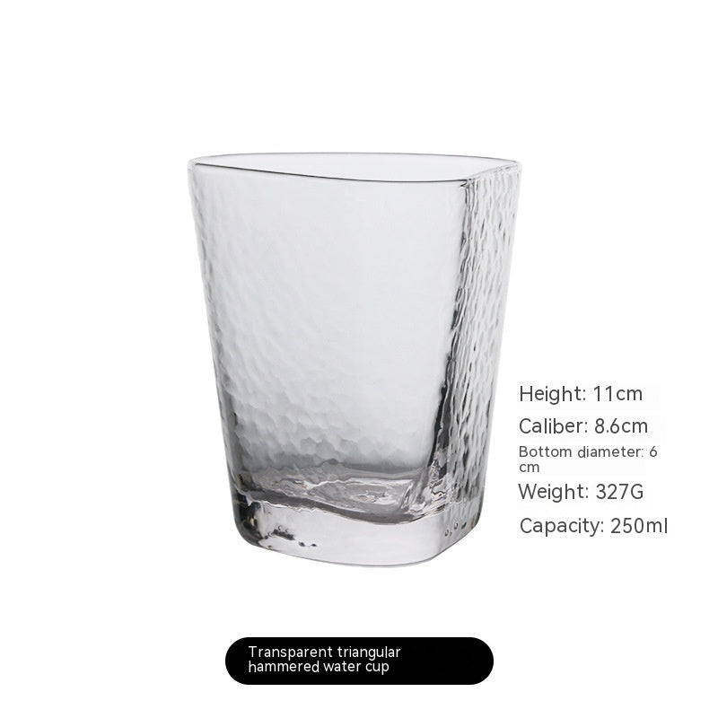 Nordic Luxury Golden Trim Hammered Wine Glass