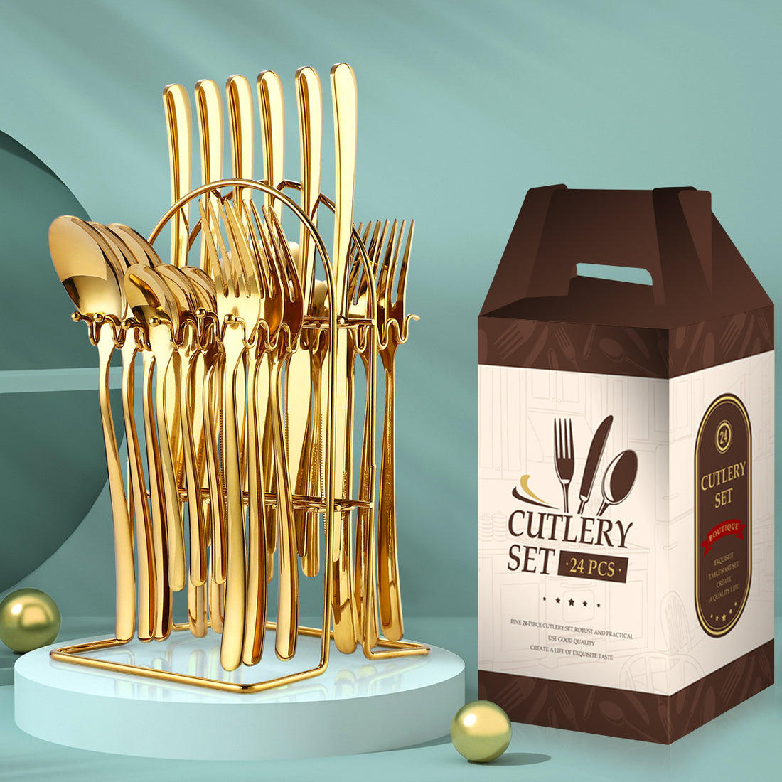 Stainless Steel Cutlery 24-piece Set