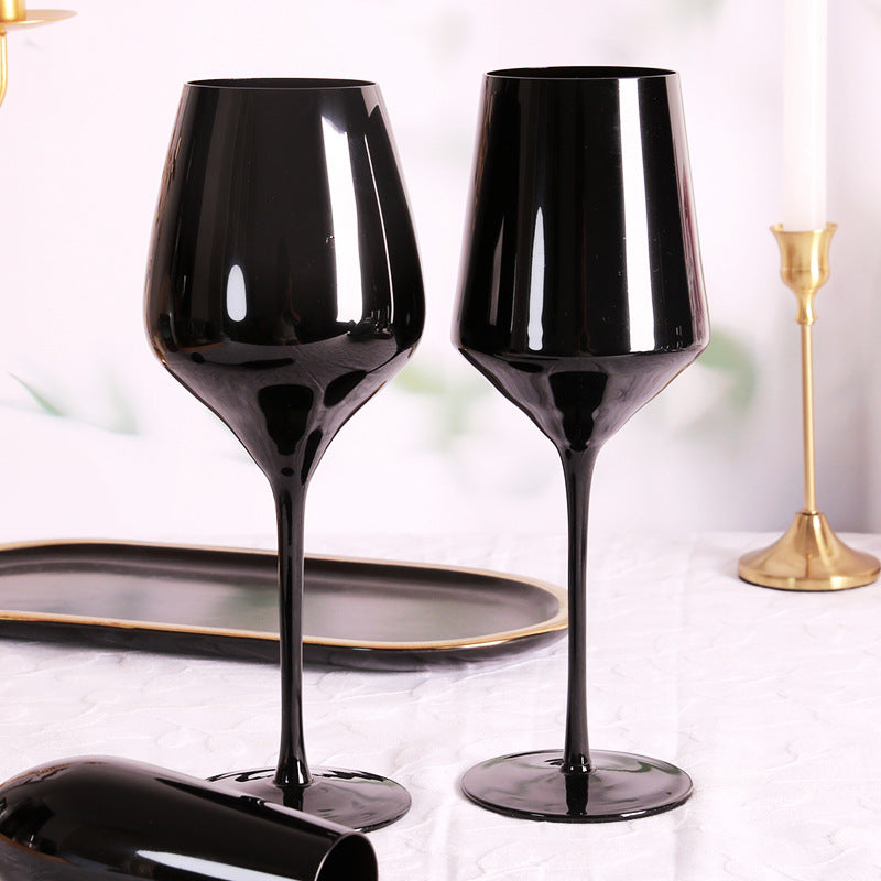 Black Crystal Glasses Goblets Wine Glass