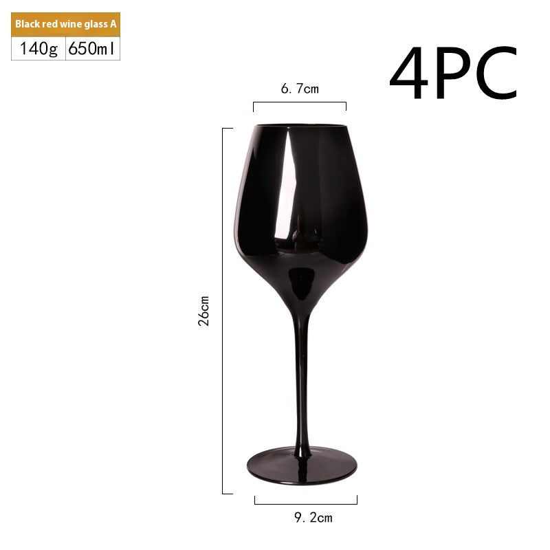 Black Crystal Glasses Goblets Wine Glass