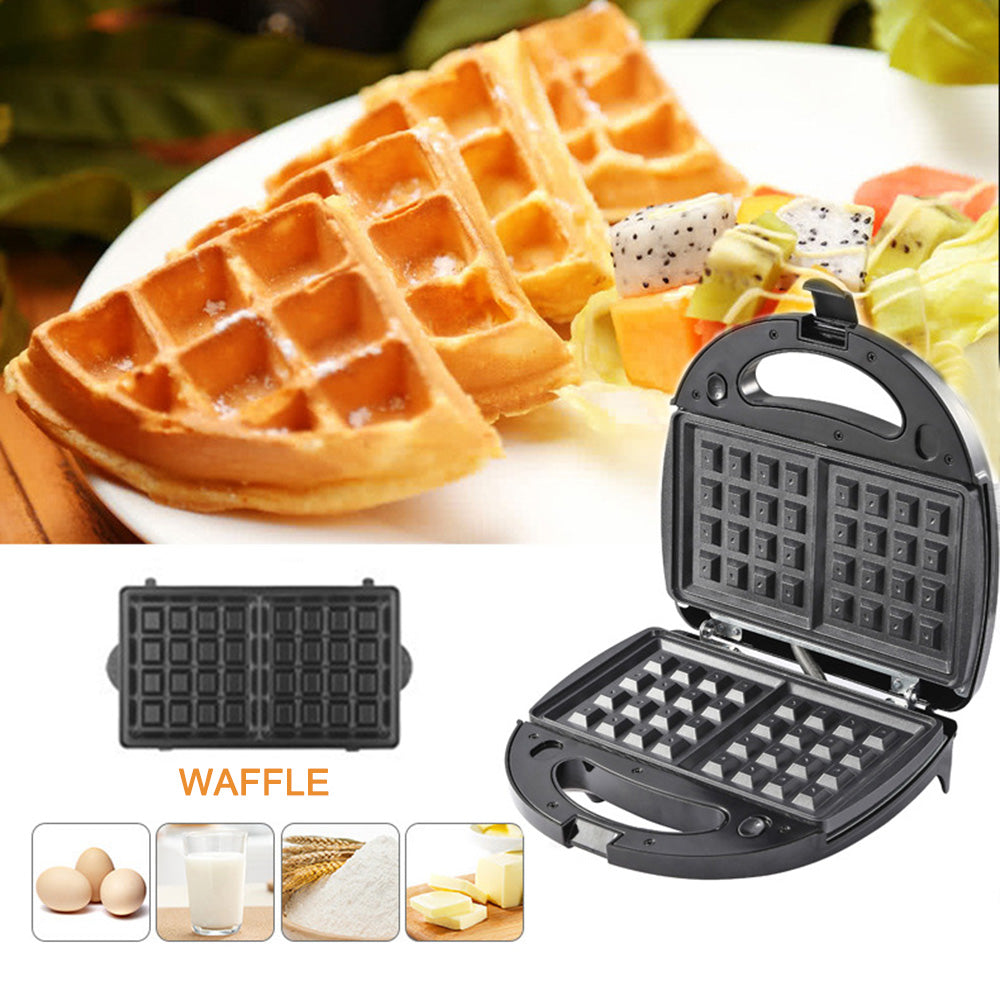 Waffle Maker with Six or Three Changeable Plates