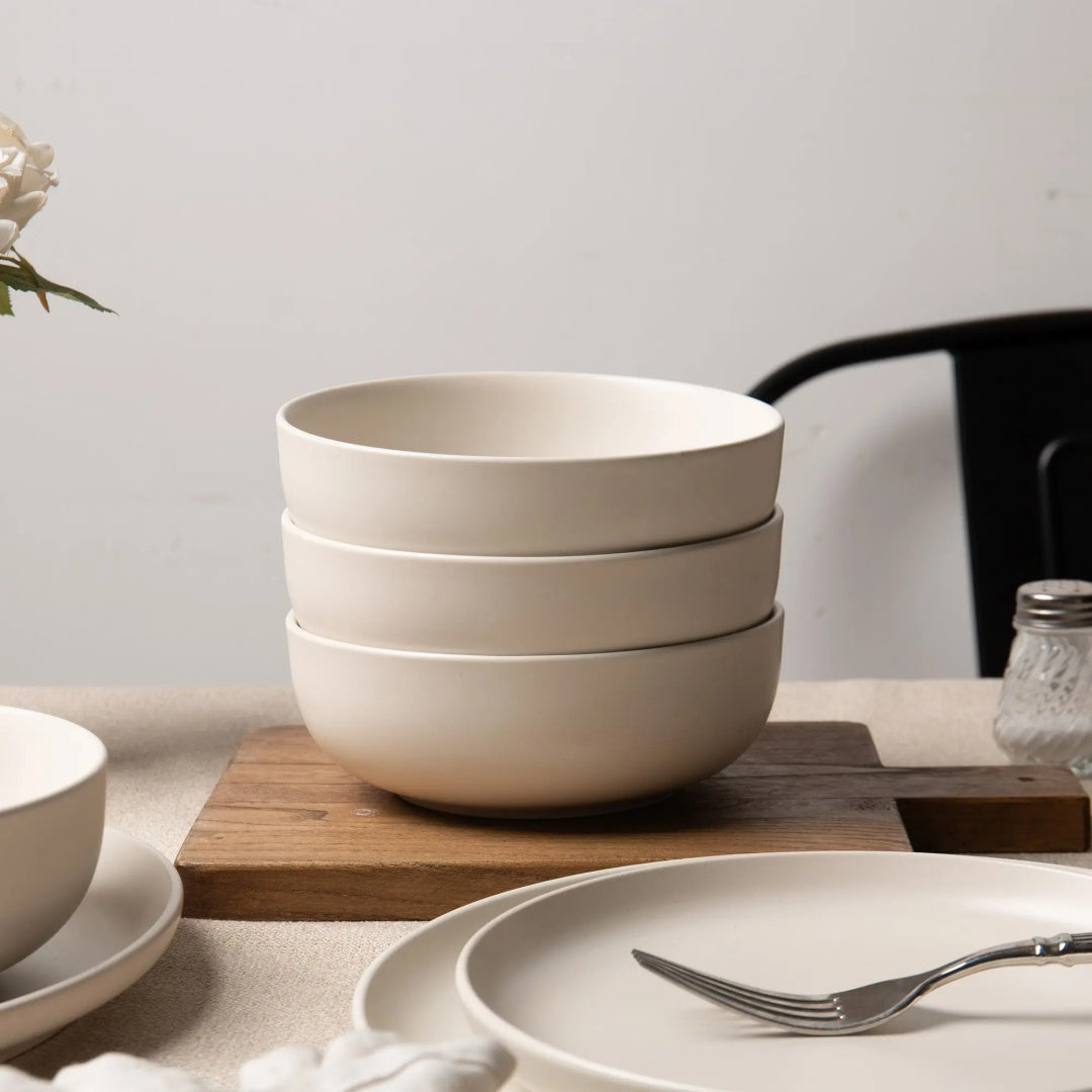 Twelve-Piece Stoneware Dinnerware Set With Mugs For Three