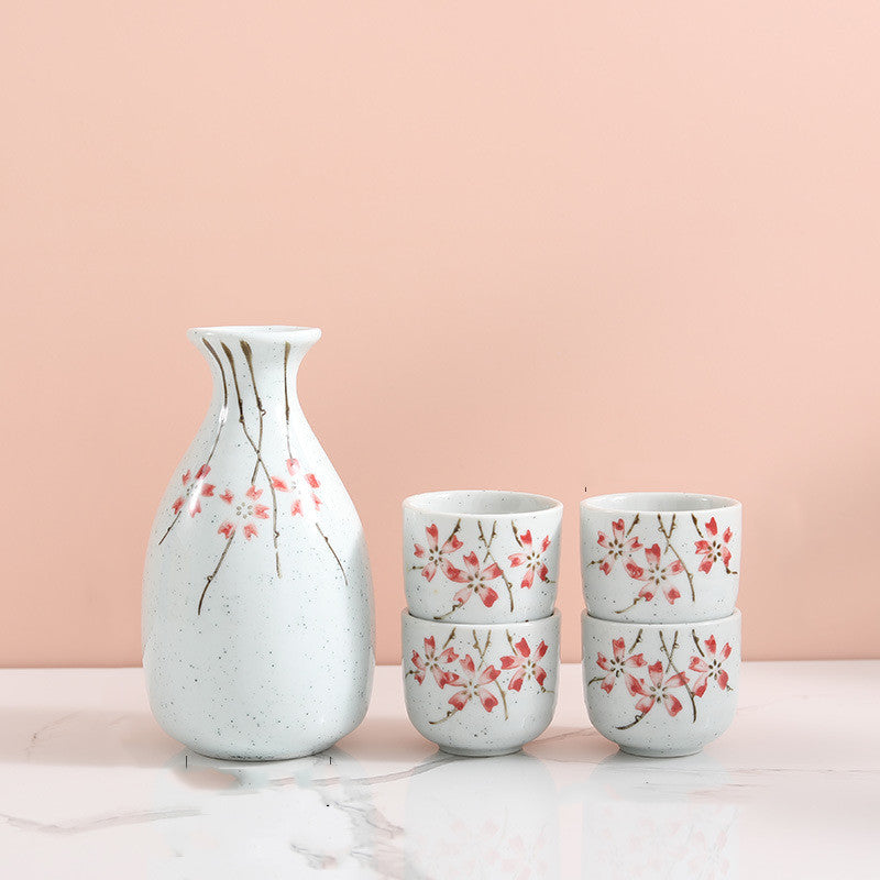 Japanese Decorative Print Ceramic Sake Set