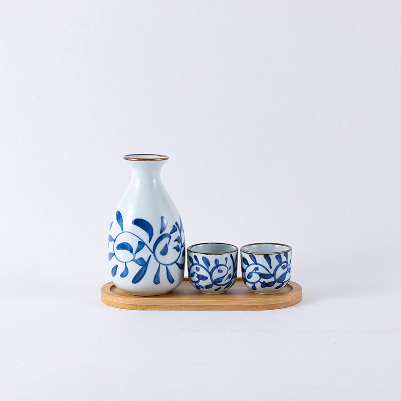 Japanese Decorative Print Ceramic Sake Set
