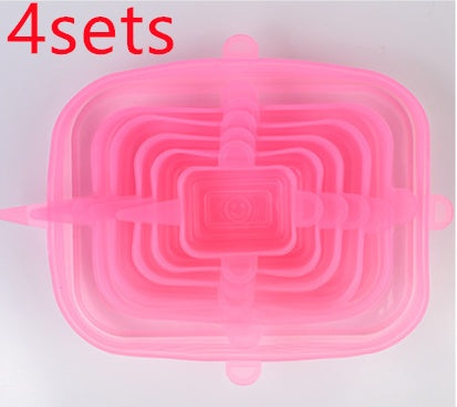 Six-Piece Stretch Silicone Lids for Food Storage