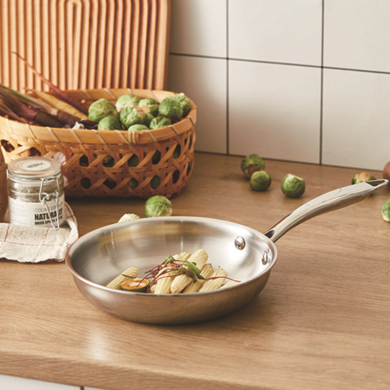 Thick Stainless Steel Non-coated Frying Pan