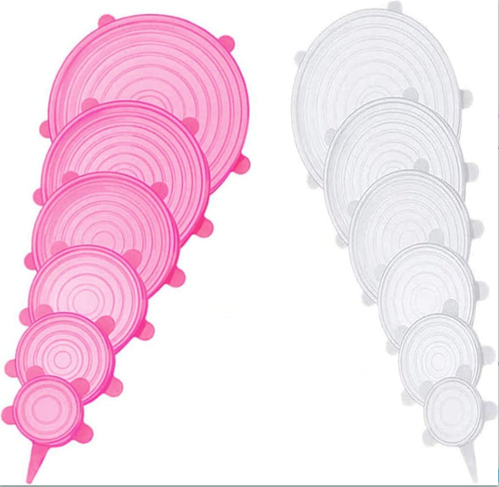 Six-Piece Stretch Silicone Lids for Food Storage