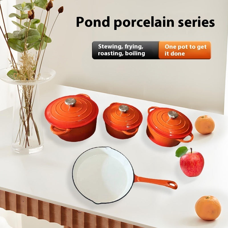 Cast Iron Enameled Cookware Set