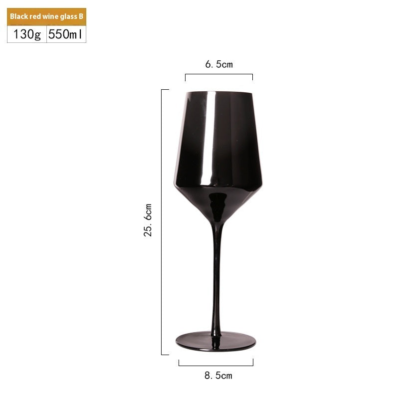 Black Crystal Glasses Goblets Wine Glass