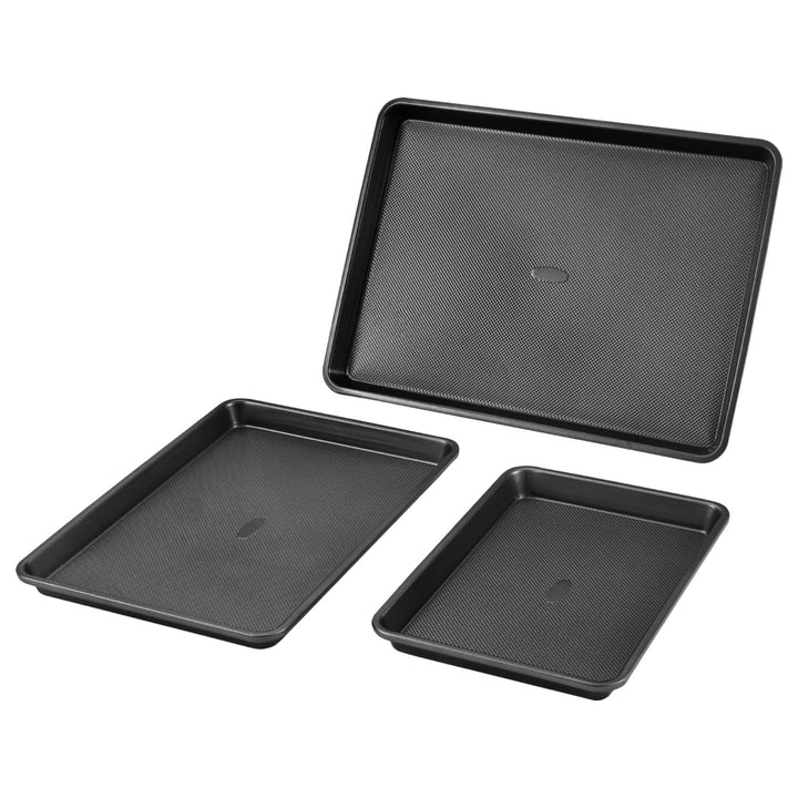 Three-Piece Nonstick Carbon Steel Baking Pan Set