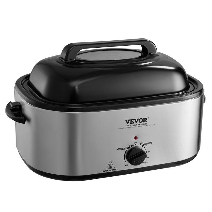 24 QT Electric Turkey Roaster Oven with Self-Basting Lid