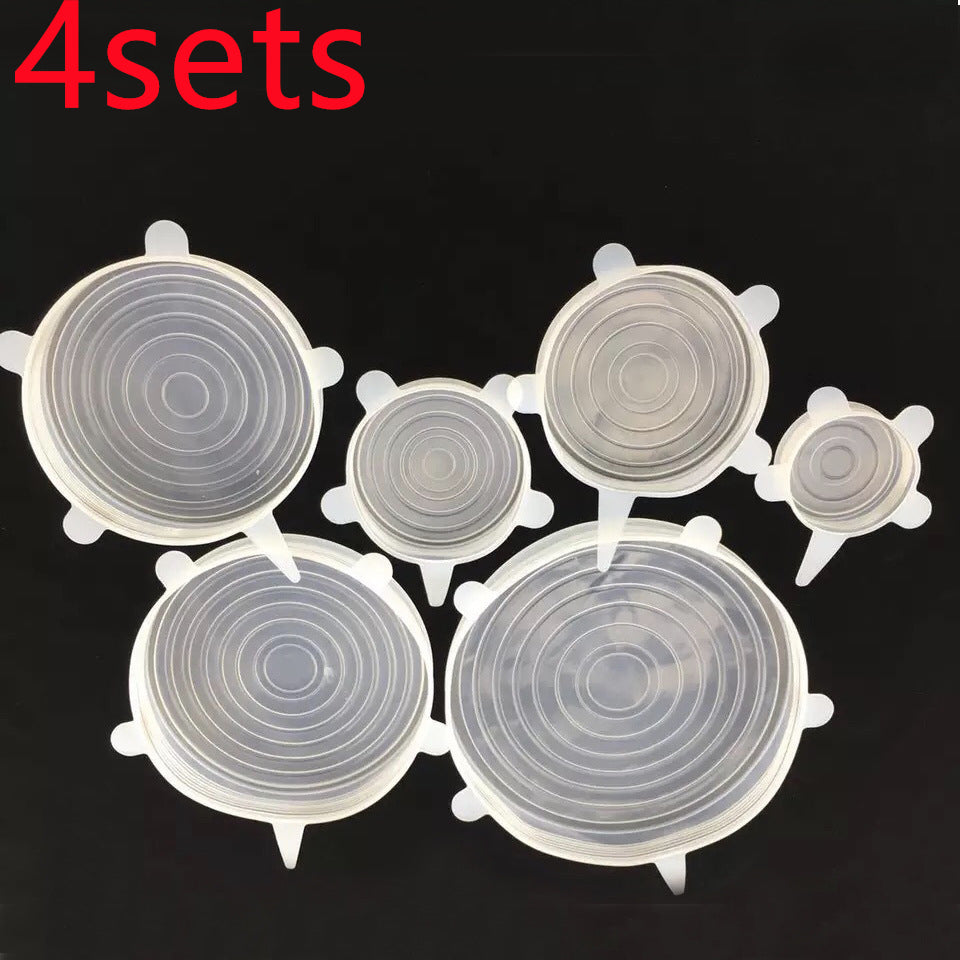 Six-Piece Stretch Silicone Lids for Food Storage
