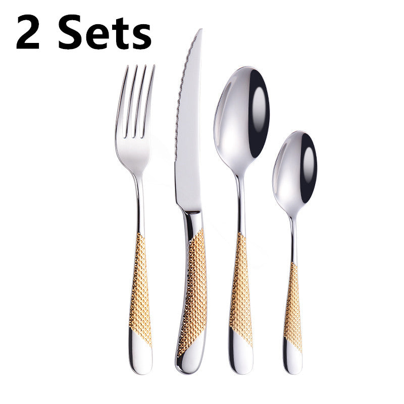 Patterned 304 Stainless Steel Flatware Set