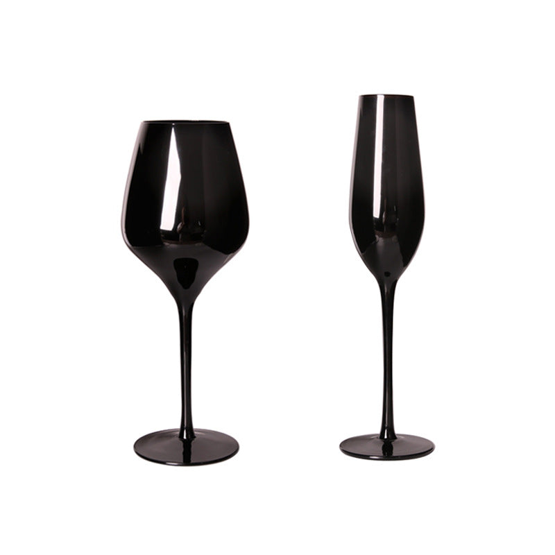 Black Crystal Glasses Goblets Wine Glass