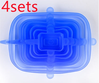 Six-Piece Stretch Silicone Lids for Food Storage